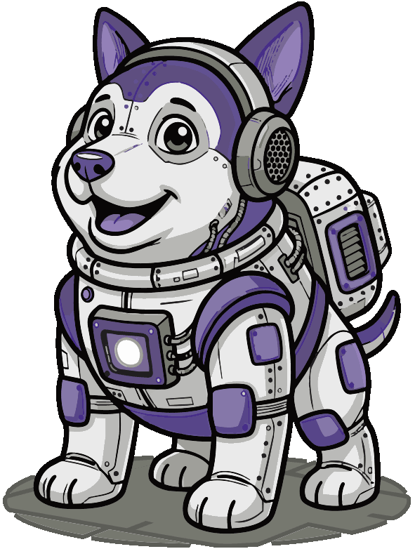 Robot Space Dog mascot